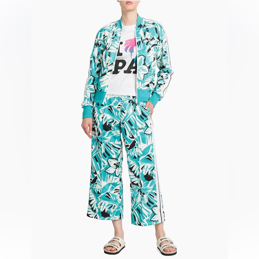 Palm Angels Hibiscus Bomber Track Jacket Sweatshirt Size Small